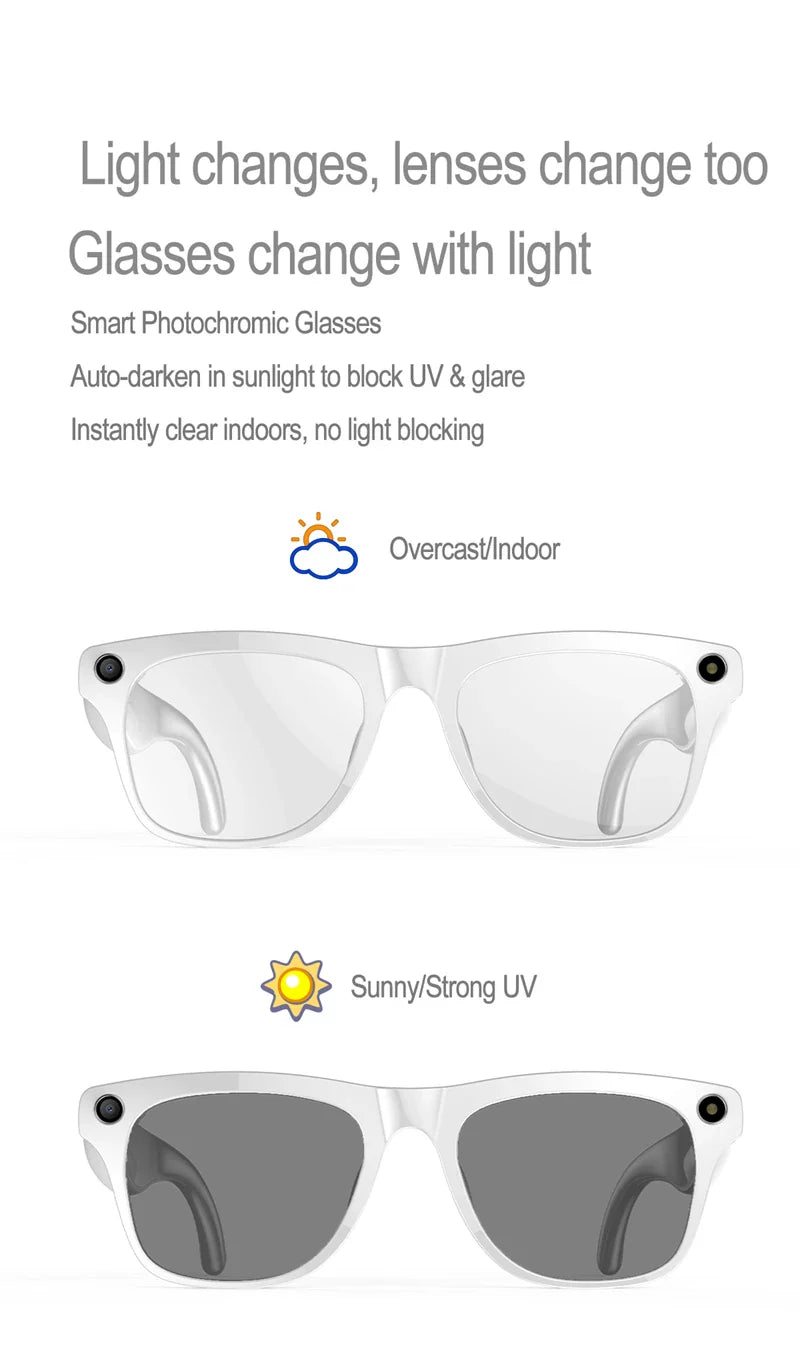 Xiaomi Mijia 4K HD AI Smart Glasses — Color Changing with 100MP Camera, Bluetooth Call & Voice Assistant Control