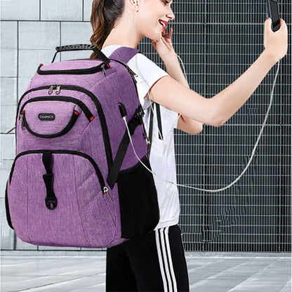 17-Inch Travel Laptop Backpack with USB - Waterproof Durable Business and University Backpack for Men and Women