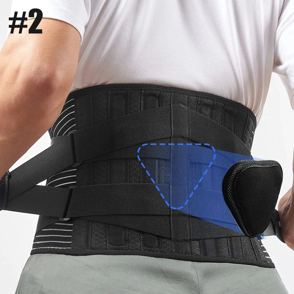 Tcare Sports Lower Back Brace with 6 Stays – Breathable Lumbar Support Belt for Pain Relief, Work Support & Anti-Skid Stability Strap