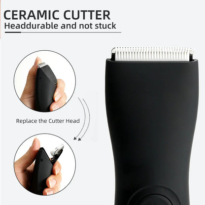 Body Hair Trimmer for Men and Women - Bikini, Groin, and Beard Groomer - Lady Shaver for Arm & Balls - Hair Removal Razor