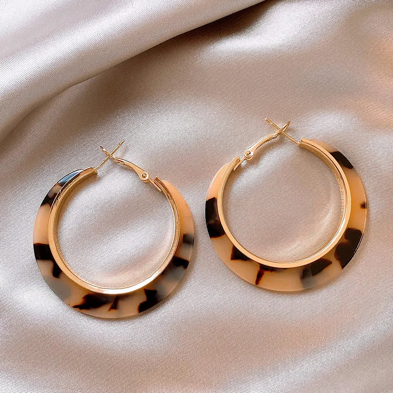 Leopard Print Hoop Earrings for Women – 2024 Trendy Gothic Exaggerated Jewelry