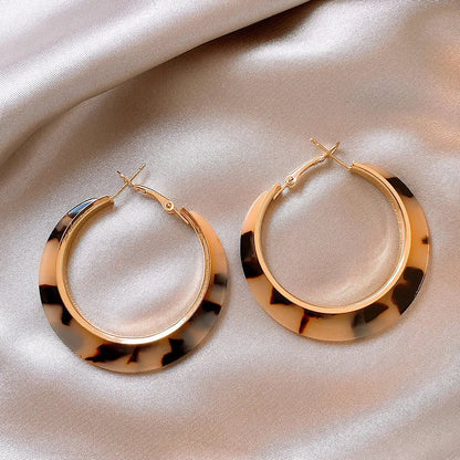 Leopard Print Hoop Earrings for Women – 2024 Trendy Gothic Exaggerated Jewelry