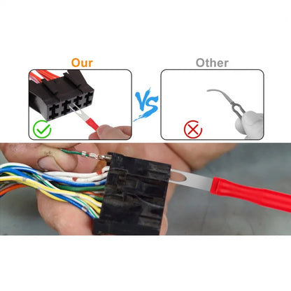 21PCS Car Terminal Removal Tool Set - Red Electrical Connector Pin Extractor Kit for Automotive Wiring Repair