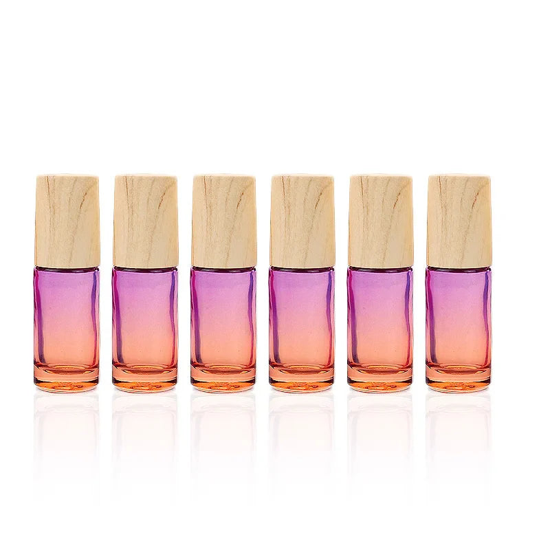 5/10/20/30/50pcs 5ml Glass Roll-On Bottles — Gradient Empty Roller Ball Bottles for Essential Oils & Travel