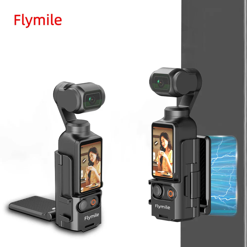 Flymile Magnetic Mount Stand for DJI Osmo Pocket 3 – 180° Adjustable Magnet Suction Holder & Desktop Base
