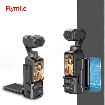 Flymile Magnetic Mount Stand for DJI Osmo Pocket 3 – 180° Adjustable Magnet Suction Holder & Desktop Base