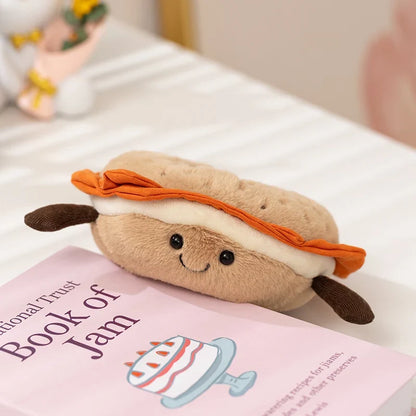 Cute Dessert Plush Toys – Soft Cake, Waffle, Pancake, Macaron, Éclair Stuffed Dolls for Kids Gift & Home Decor