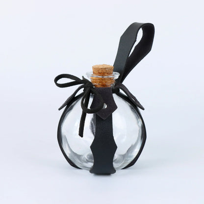 Renaissance Witch Magic Potion Bottle – Glass Holder with Cork Stopper for Halloween & Cosplay