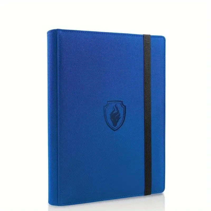9-Pocket Trading Card Binder — Premium PU Cover Zip Card Holder Book, Durable Side-Loading Card Organizer