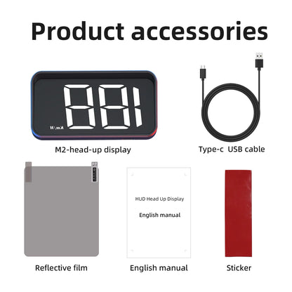 Car Head-Up Display M2 – HD GPS Speedometer, Digital Speed KMH Projector for All Cars, Auto Electronics Accessories