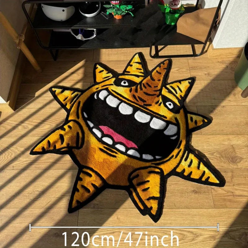 Anime Style Sun Carpet - Creative Living Room & Bedroom Decor Rug for Home and Festival Gifts