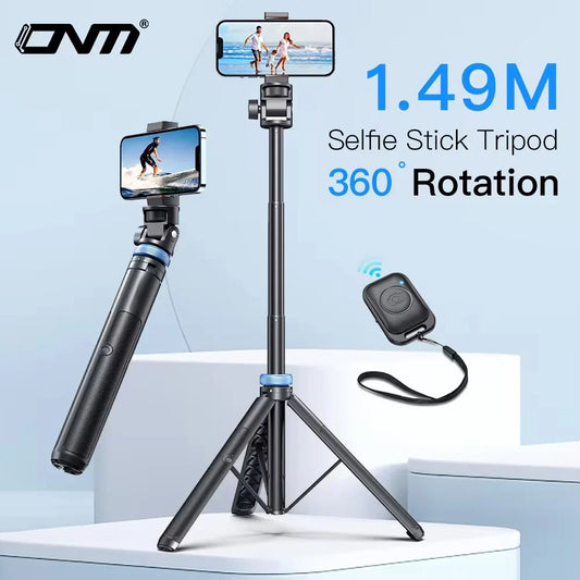 Selfie Stick Tripod for iPhone 15-12, Pro Max, Samsung & GoPro – Lightweight with Wireless Bluetooth Remote & Tripod Stand