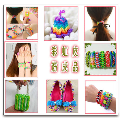 Rainbow Rubber Band Bracelet Kit – DIY Woven Lace Craft Toy for Girls, Hair Accessories & Handmade Gift