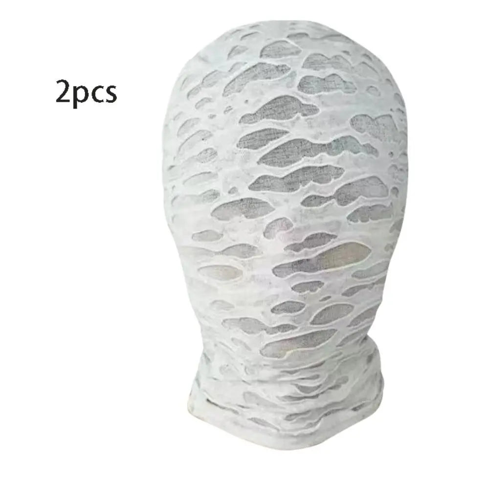 Black Cosplay Full Mask - Breathable Thin Hood Head Cover for Party & Festival Costume Accessories