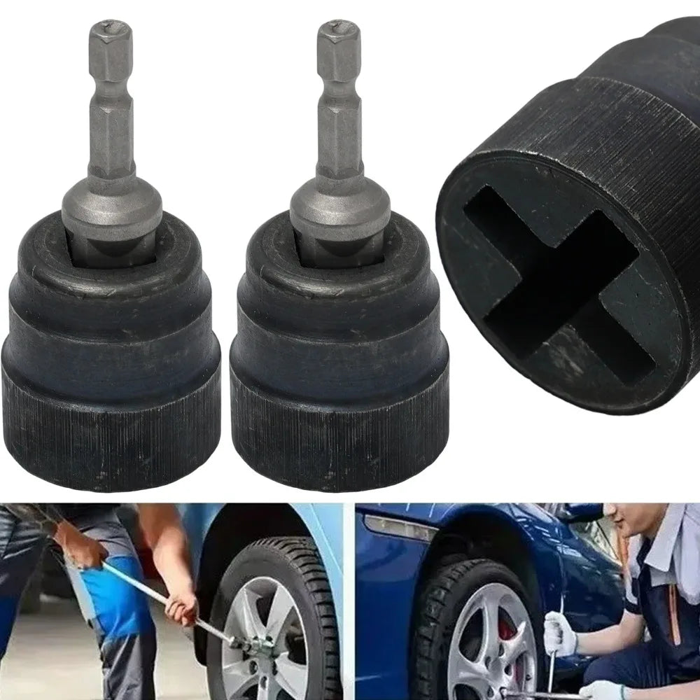 Scissor Jack Adapter Socket — Universal Chrome Vanadium Steel Tool for Electric Impact Drill & Car Jack Lifting