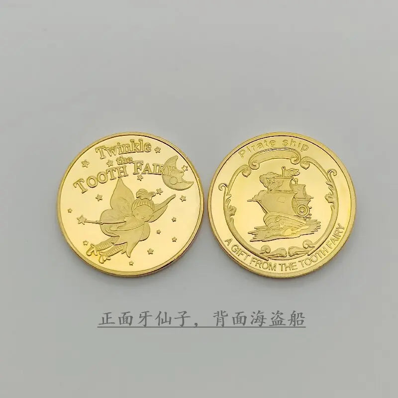 Tooth Fairy Gold Plated Commemorative Coin – Metal Keepsake Gift for Kids Tooth Collection