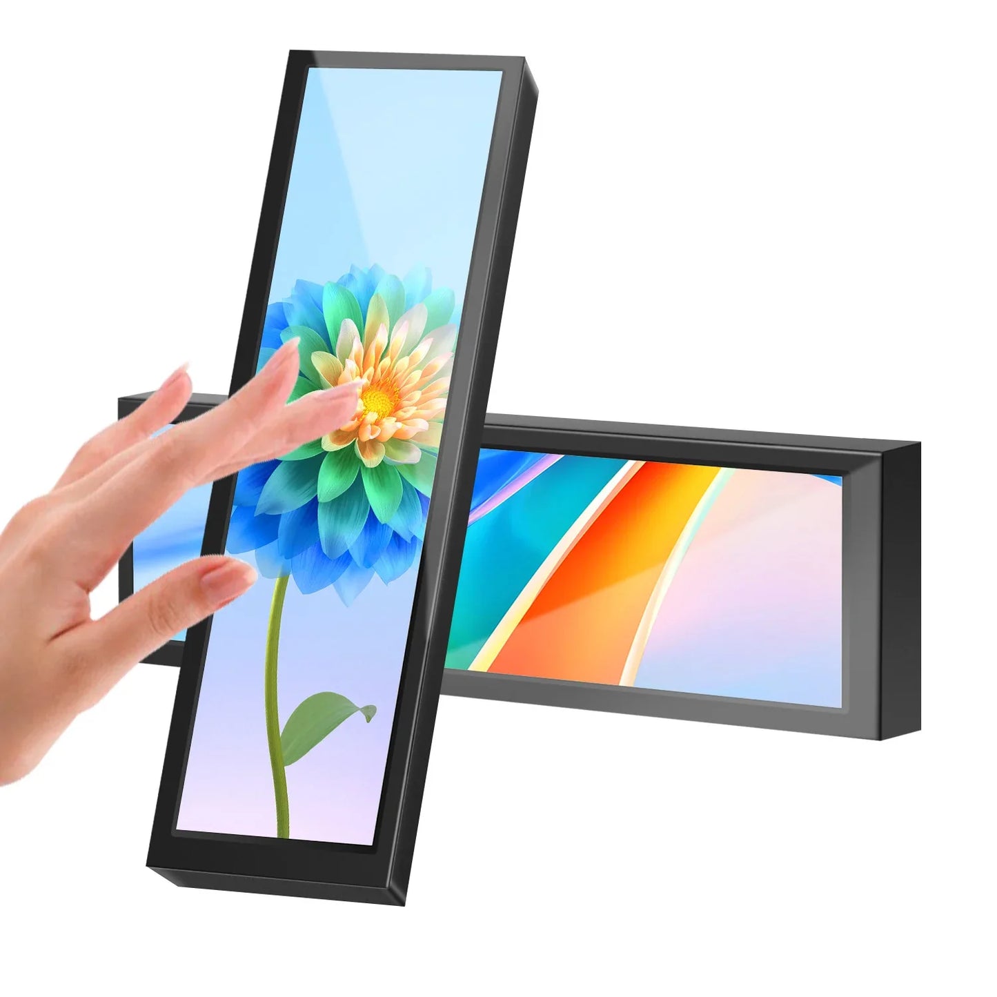 8.8 Inch HDMI Touch Screen Monitor – Long Wide Display with Case, PC Temperature Sensor Panel & Small Extender Monitor