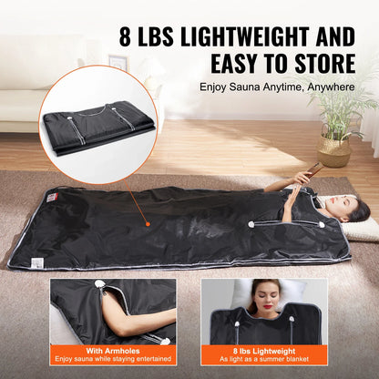 VEVOR Portable Sauna Blanket – Far Infrared Detox & Relaxation with Adjustable Temperature & Timer