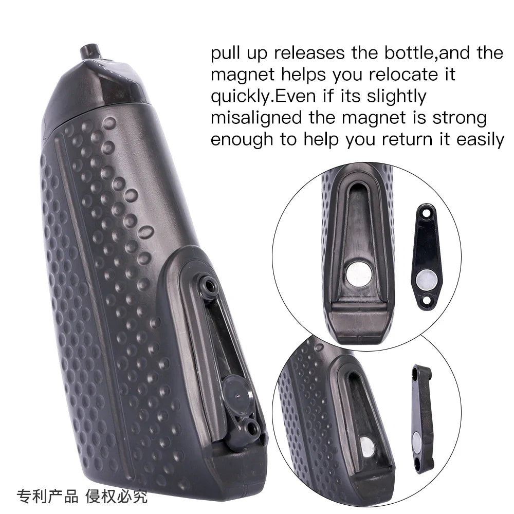 Aero Bicycle Water Bottle – PBA Free Squeeze Bottle for Road, MTB, Time Trial & Track Bikes with Magnetic Mounting Cage