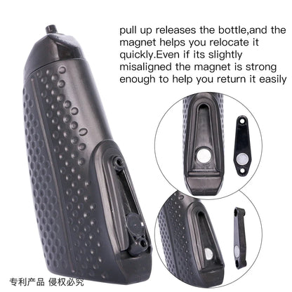 Aero Bicycle Water Bottle – PBA Free Squeeze Bottle for Road, MTB, Time Trial & Track Bikes with Magnetic Mounting Cage