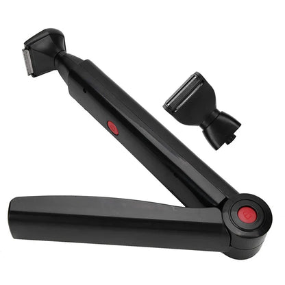 Long Handle Waterproof Men’s Back Shaver — USB Rechargeable Folding Body Hair Trimmer