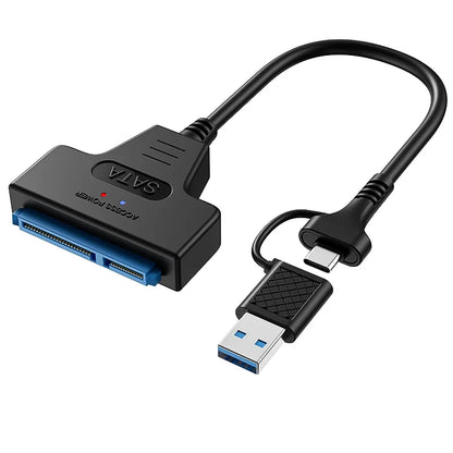 USB 3.1/2.0 SATA to USB Cable – USB 3.0 to SATA III Hard Disk Adapter, Compatible with 2.5-inch HDD and SSD, UASP Support