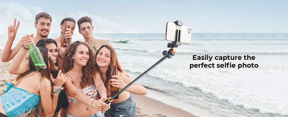 K&F Concept MS08 62'' Phone Tripod – 1.58m Selfie Stick with Bluetooth Remote & GoPro Adapter (Black & Orange)