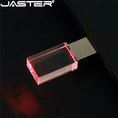 Crystal USB Flash Drive - LED Memory Stick 8GB–64GB