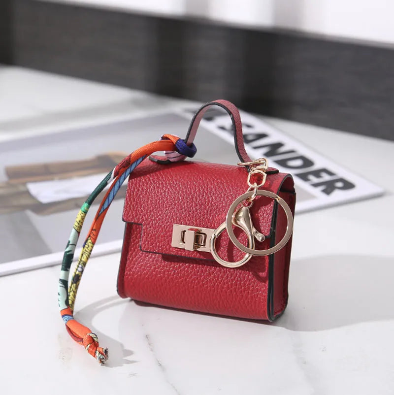 Luxury Mini Headphone Bag - Leather Pendant Case for AirPods, Galaxy Buds & Earbuds