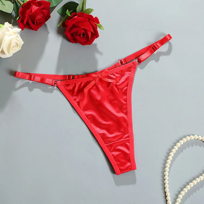 Low-Waisted T-Back Thong — Sexy Adjustable Strap Seamless Panty for Women, Erotic Lingerie Pure Desire