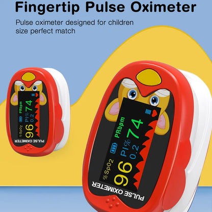 Handheld Finger Pulse Oximeter for Kids – LED TFT Screen, USB Blood Oxygen Monitor for Babies and Pediatrics