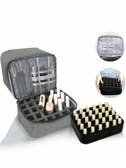 Women's Portable Double-Layer Nail Polish & Essential Oil Storage Bag – Multi-Function Organizer for Travel