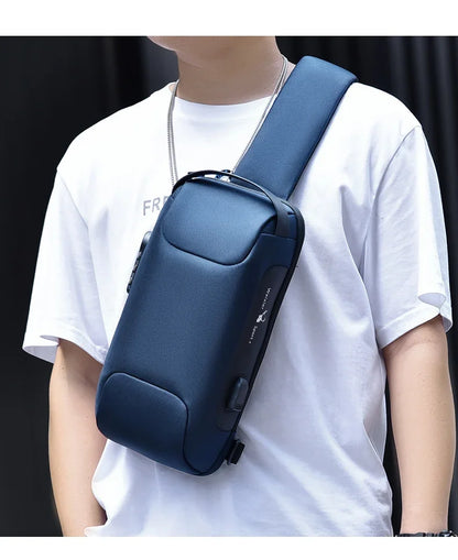 Designer Multifunction Anti-Theft USB Shoulder Bag – Travel Crossbody Messenger Sling Chest Bag for Men, Luxury Brand