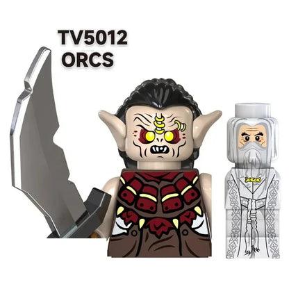 TV6403/TV6404/TV6405 Blocks Toy Set — Orcs, Dwarfs, Elves & Rohan Knight Action Figures Building Bricks for Kids Gift