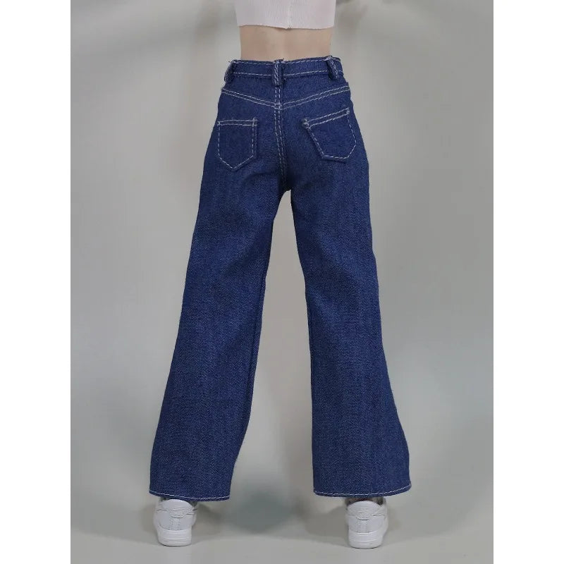 1/6 Scale Female Doll Jeans – Straight-Leg & Wide-Leg Pants for 12" Action Figure Clothes, Doll Accessories
