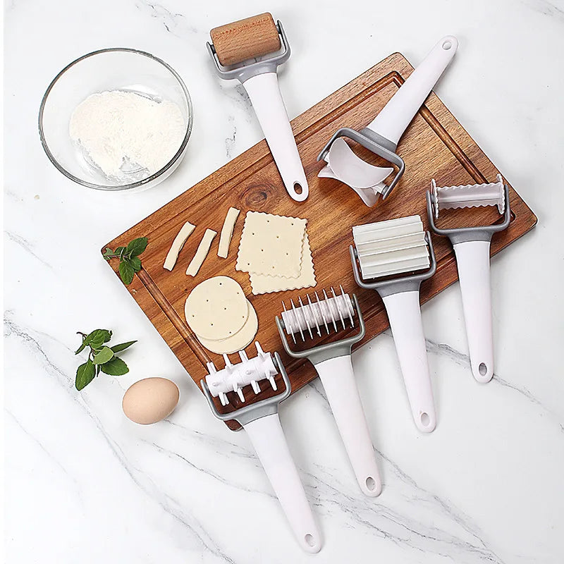 Multi-Functional Baking Tool Set – Dough Roller, Noodle Cutter & Needle Puncher Tools for Bread, Pastry & Kitchen Baking Use