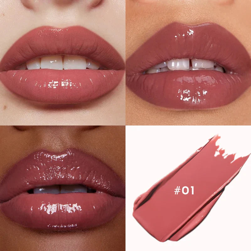 Watery Mirror Lipstick – White, Moisturizing Lip Gloss with Water-Light Shine, Non-Sticky Formula
