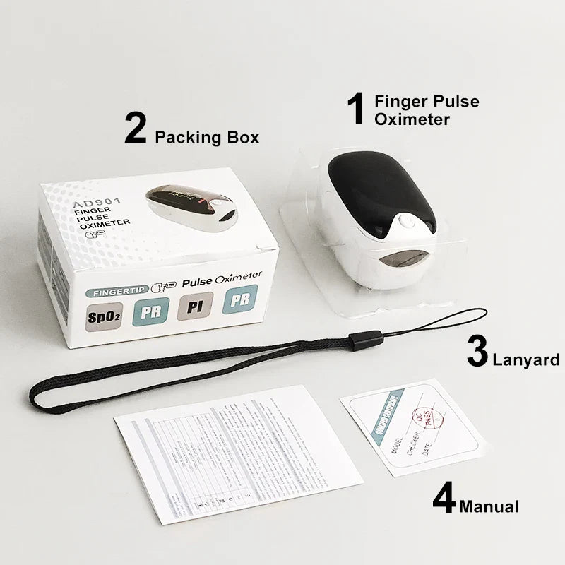 Medical Finger Pulse Oximeter – Oxygen Saturation, Heart Rate Monitor for Adults and Children, Pediatric Health Care Tool