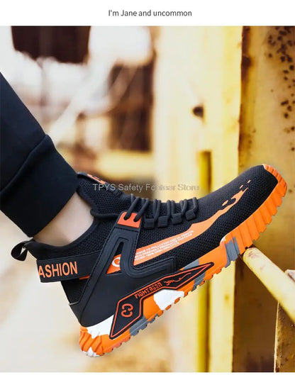High-Top Safety Shoes for Men & Women – Steel Toe, Anti-Puncture Work Boots, Indestructible Safety Shoes