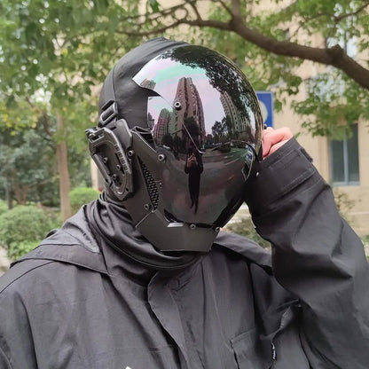 JAUPTO Cyberpunk Mask – Futuristic Robocop Cosplay for Halloween Party, Science Fiction Cool Standard Model