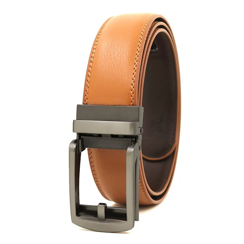 Genuine Leather Men’s Belt - Cowhide Luxury Automatic Buckle Business Casual Designer Waist Belt