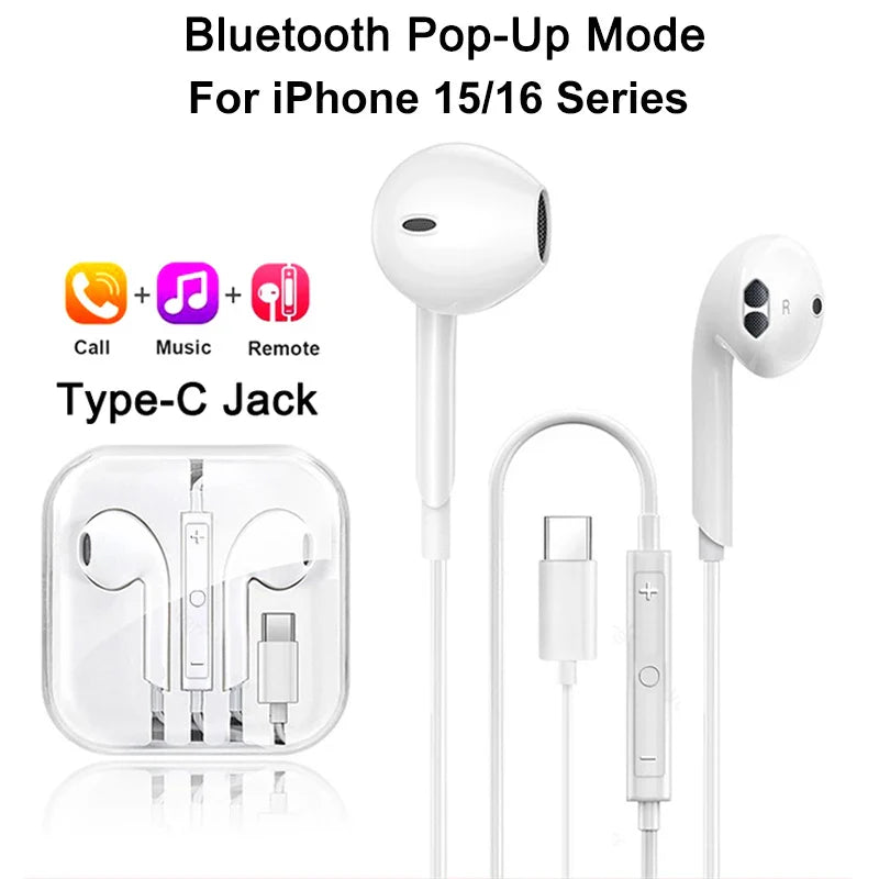 Wired Stereo Earphones for Apple iPhone 7–16 & iPad — 3.5mm Headphones for iPhone, Tablet, Laptop