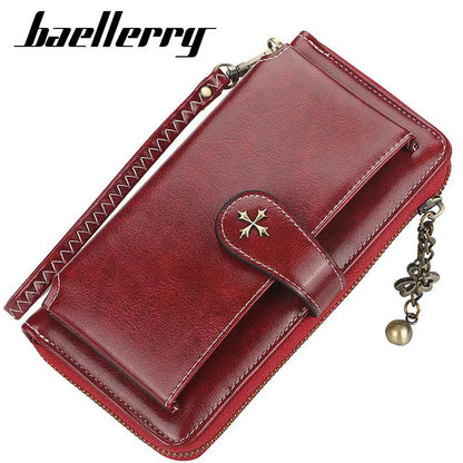 New Women’s PU Leather Wallet — Fashion Long Zipper Purse, Top Quality Brand Card Holder, Classic Female Wallet