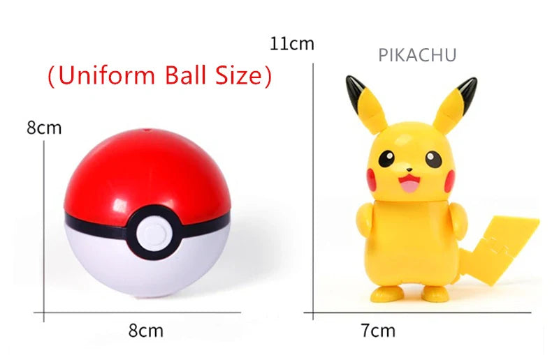Pokemon Action Figures Set – Pikachu, Gengar, Dragonite, Snorlax & Pokeball Toys