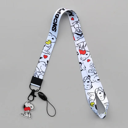 Snoopy Lanyard – Cute Cartoon Keychain & Phone Strap, ID & Credit Card Badge Holder, Pass Hang Rope Gift