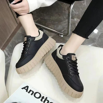 Little White Shoes 2024 – Women’s Casual Spring/Summer Elevated Thick Sole Student Shoes