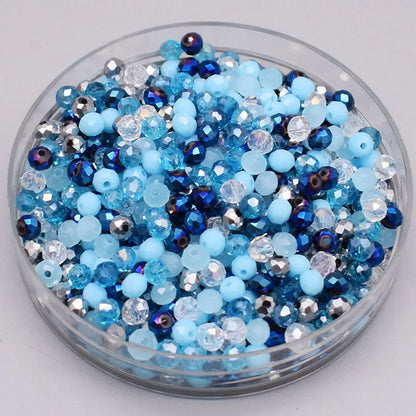 Mixed Color Crystal Glass Beads - 4mm Faceted Rondelle Spacer Beads for DIY Bracelet & Jewelry Making Crafts