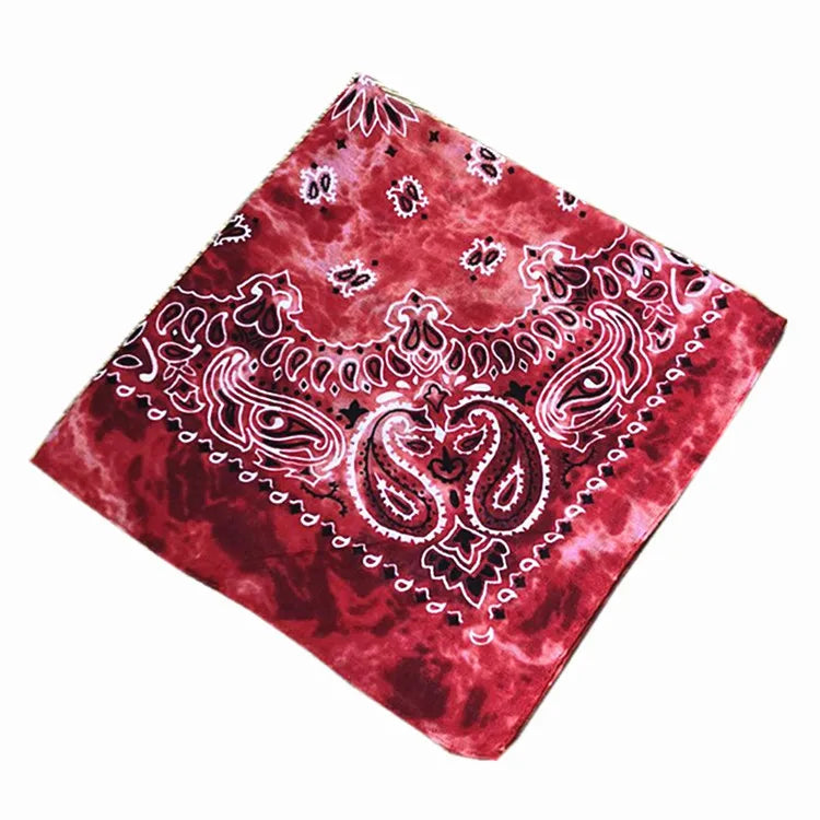 Unisex Cotton Bandana – Paisley Cowboy & Biker Headband, Wrist Wrap & Hair Scarf for Men & Women