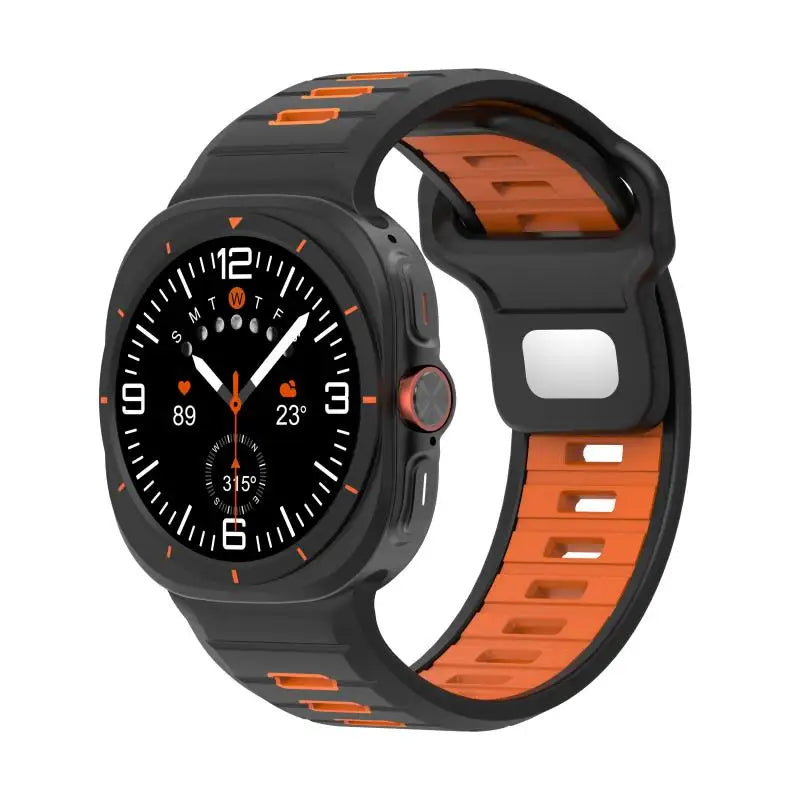 Sports Silicone Strap for Samsung Galaxy Watch Ultra 2025 — Soft Two-Color No-Gap Band for 47mm Galaxy Watch 7 Ultra