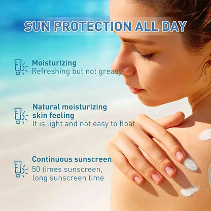 Original Korean Sunscreen – Hyaluronic Waterproof Sunblock with Madagascar Plant Essence for Sensitive Skin, Long-Lasting Protection